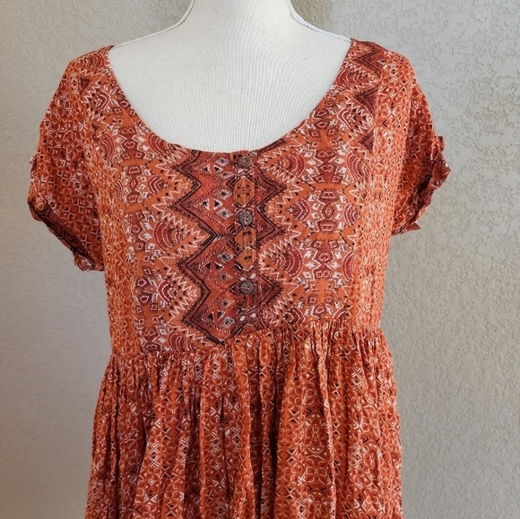 Free people Sundown mini babydoll dress size Medium with pockets - Picture 3 of 10
